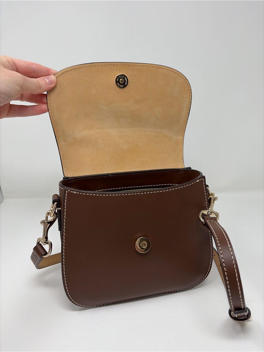 Dooney & Bourke Brown Leather Saddle Shoulder or Crossbody Bag - Picture 6 of 6